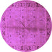 Round Oriental Purple Industrial Rug, urb3003pur