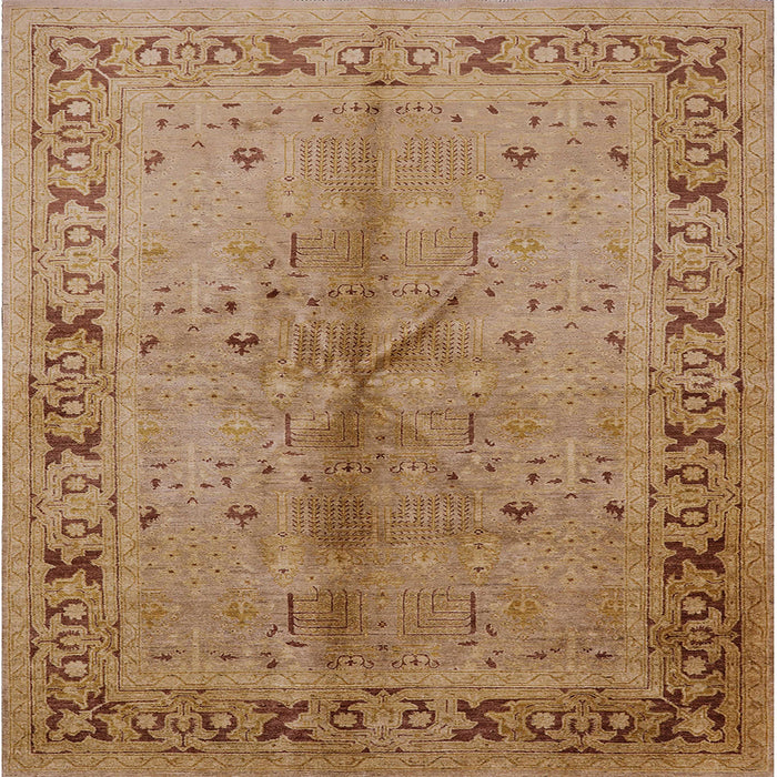 Square Machine Washable Industrial Modern Brown Sand Brown Rug, wshurb3003