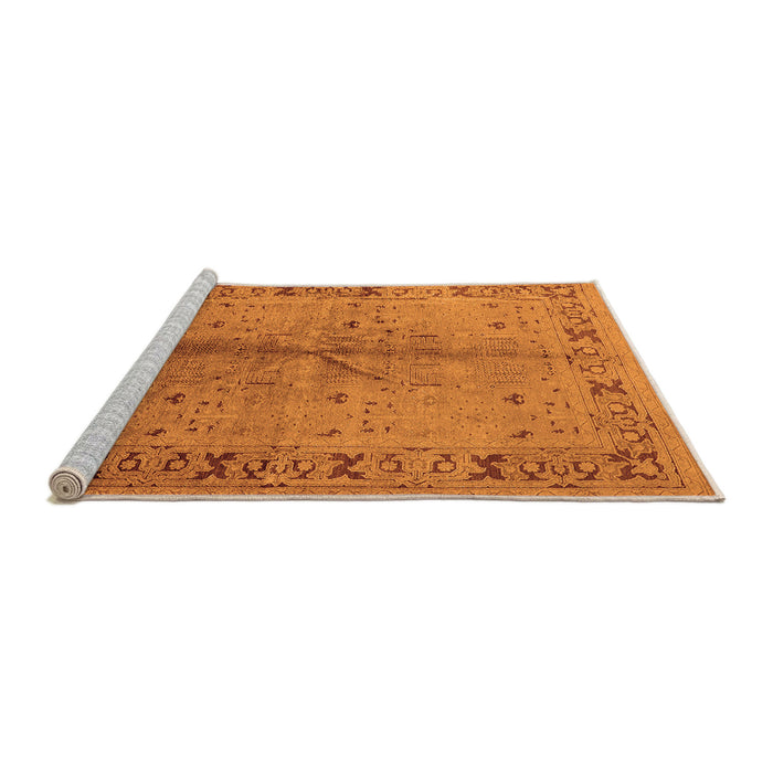 Sideview of Machine Washable Oriental Orange Industrial Area Rugs, wshurb3003org