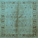 Square Oriental Light Blue Industrial Rug, urb3003lblu