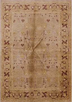 Mid-Century Modern Brown Sand Brown Oriental Rug, urb3003