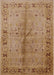 Mid-Century Modern Brown Sand Brown Oriental Rug, urb3003