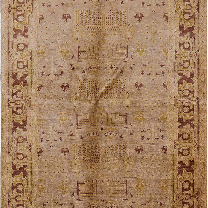 Mid-Century Modern Brown Sand Brown Oriental Rug, urb3003