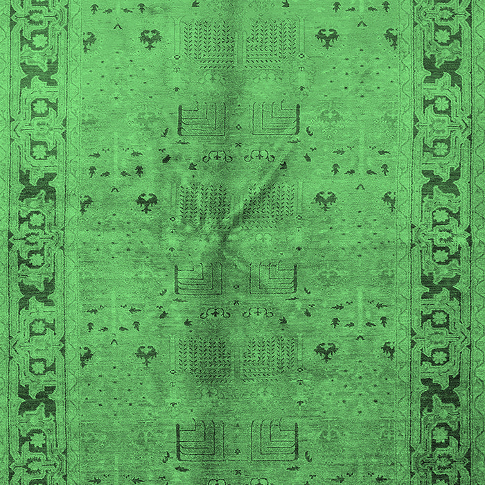 Machine Washable Oriental Emerald Green Industrial Area Rugs, wshurb3003emgrn
