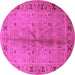 Round Oriental Pink Industrial Rug, urb3003pnk