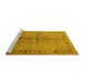 Sideview of Machine Washable Oriental Yellow Industrial Rug, wshurb3003yw