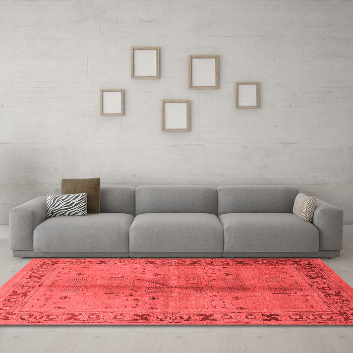 Industrial Red Washable Rugs