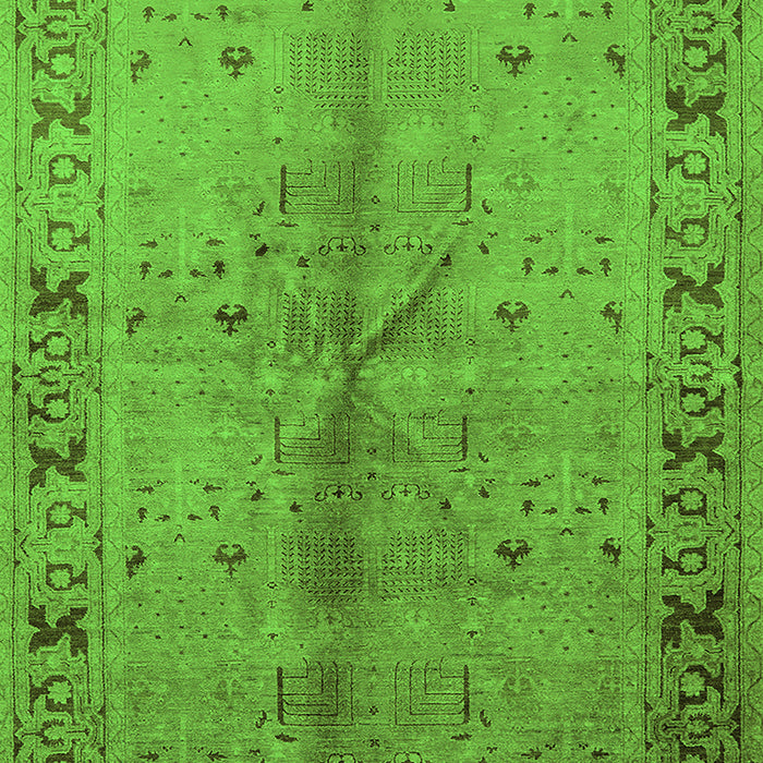 Machine Washable Oriental Green Industrial Area Rugs, wshurb3003grn