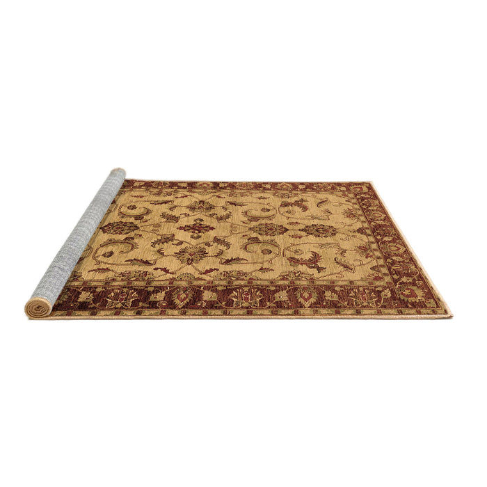 Sideview of Machine Washable Oriental Brown Industrial Rug, wshurb3004brn