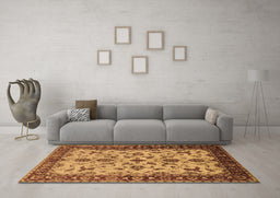 Machine Washable Oriental Brown Industrial Rug in a Living Room,, wshurb3004brn