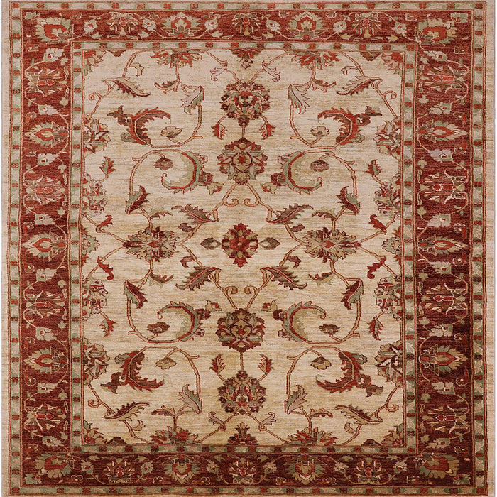 Square Mid-Century Modern Sandy Brown Oriental Rug, urb3004