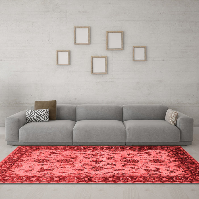 Industrial Red Washable Rugs