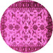 Round Oriental Pink Industrial Rug, urb3004pnk