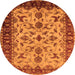 Round Oriental Orange Industrial Rug, urb3004org