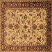 Square Oriental Brown Industrial Rug, urb3004brn