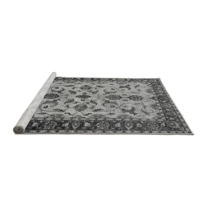 Sideview of Machine Washable Oriental Gray Industrial Rug, wshurb3004gry