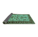 Sideview of Oriental Turquoise Industrial Rug, urb3004turq