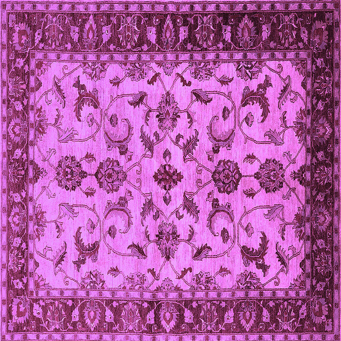 Square Machine Washable Oriental Purple Industrial Area Rugs, wshurb3004pur