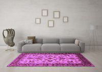 Machine Washable Oriental Purple Industrial Rug, wshurb3004pur