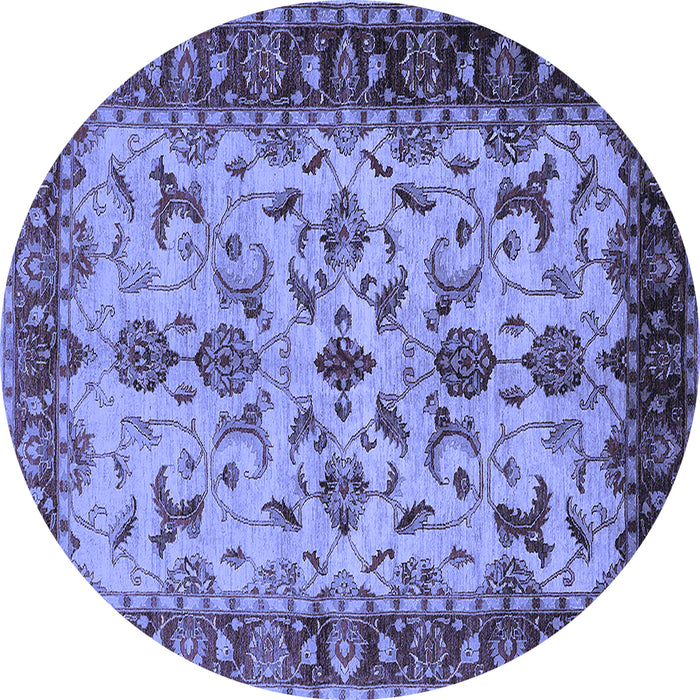 Round Oriental Blue Industrial Rug, urb3004blu