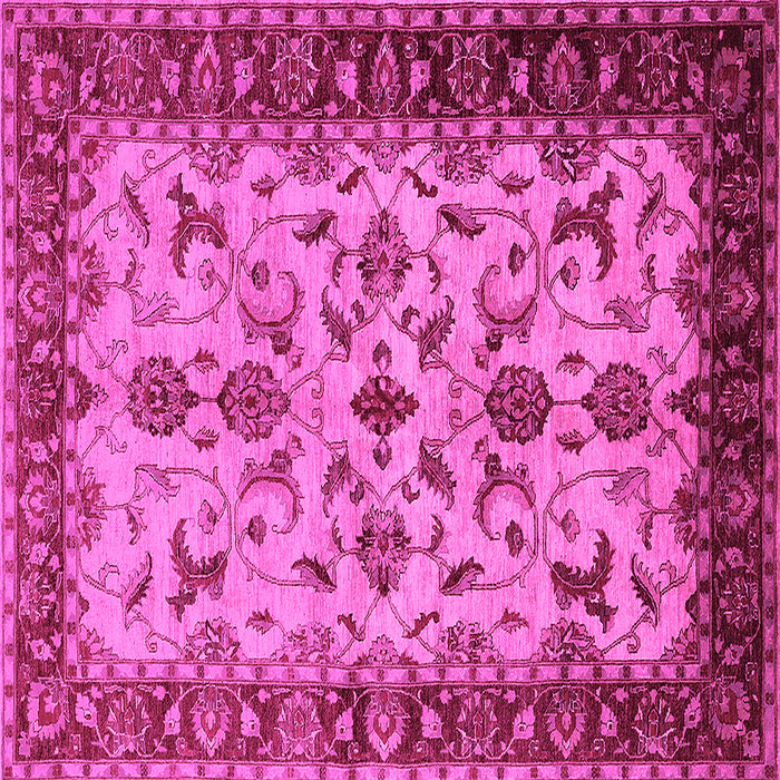 Square Machine Washable Oriental Pink Industrial Rug, wshurb3004pnk