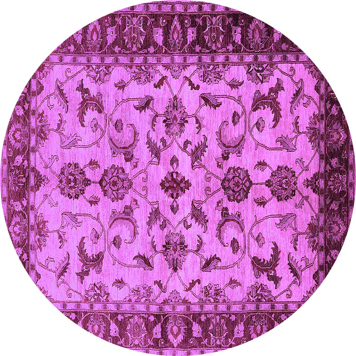 Round Machine Washable Oriental Purple Industrial Area Rugs, wshurb3004pur