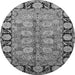 Round Oriental Gray Industrial Rug, urb3005gry