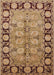 Mid-Century Modern Brown Sand Brown Oriental Rug, urb3005