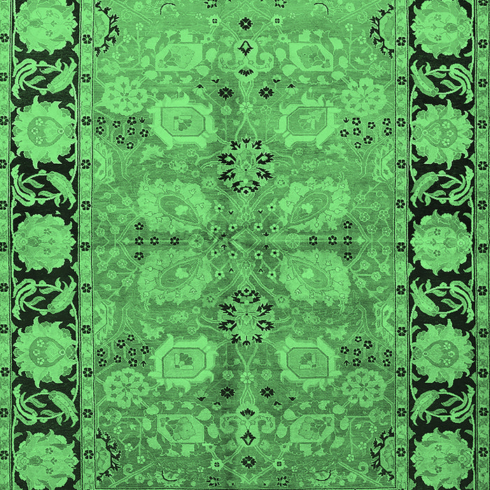 Machine Washable Oriental Emerald Green Industrial Area Rugs, wshurb3005emgrn