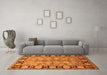 Machine Washable Oriental Orange Industrial Area Rugs in a Living Room, wshurb3005org