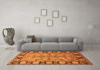 Machine Washable Oriental Orange Industrial Rug, wshurb3005org