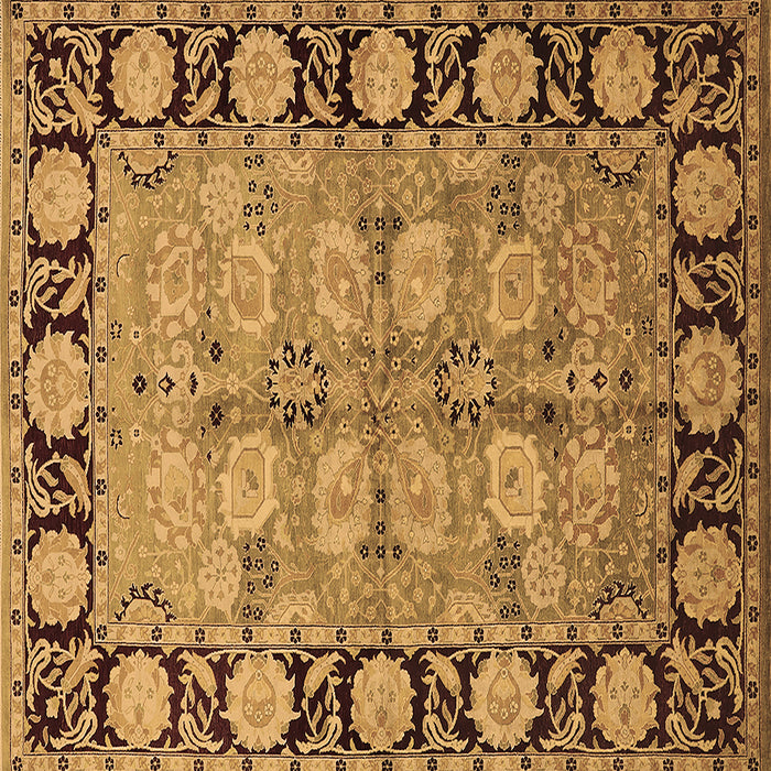 Square Machine Washable Oriental Brown Industrial Rug, wshurb3005brn