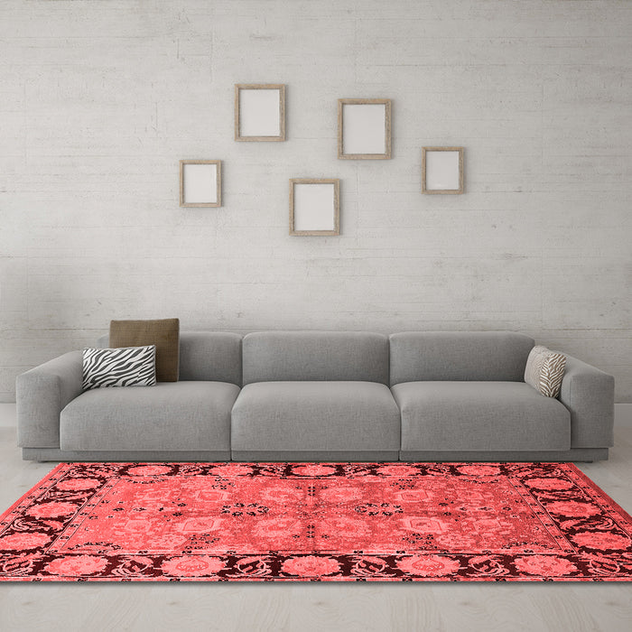 Industrial Red Washable Rugs
