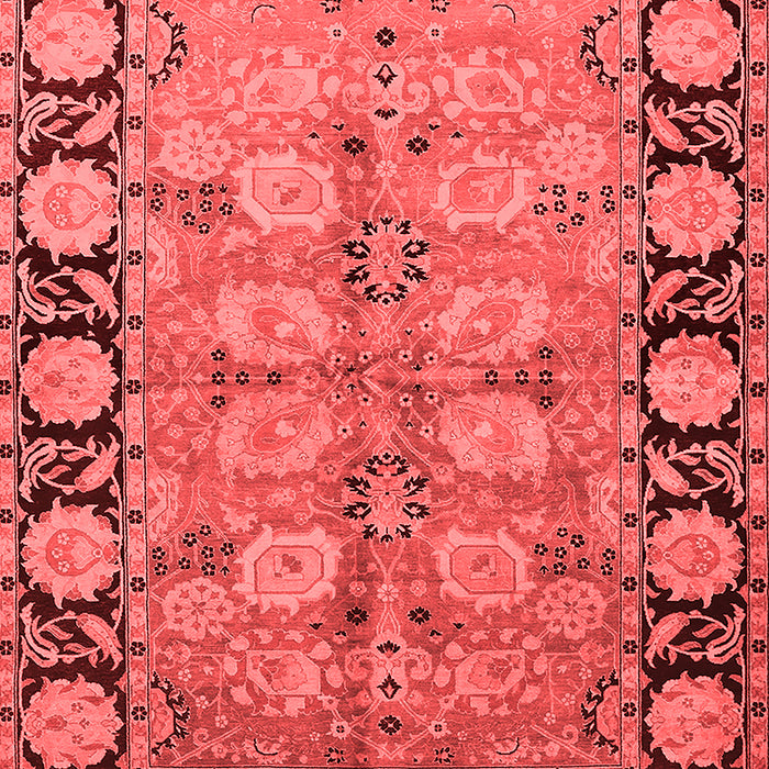 Machine Washable Oriental Red Industrial Rug, wshurb3005red