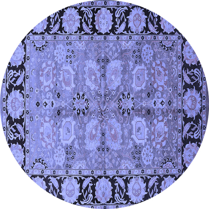 Round Oriental Blue Industrial Rug, urb3005blu