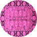 Round Oriental Pink Industrial Rug, urb3005pnk