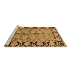 Sideview of Machine Washable Oriental Brown Industrial Rug, wshurb3005brn