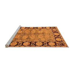 Sideview of Machine Washable Oriental Orange Industrial Area Rugs, wshurb3005org