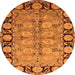 Round Oriental Orange Industrial Rug, urb3005org