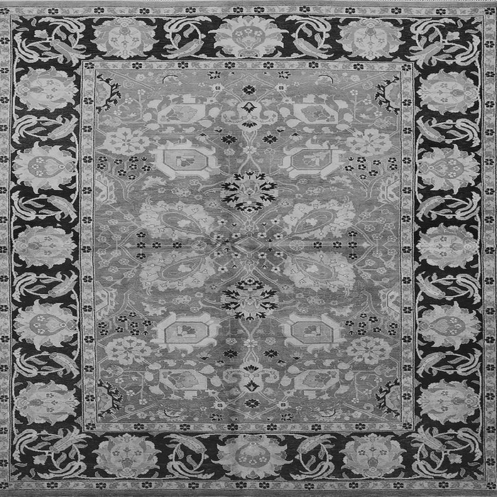 Square Machine Washable Oriental Gray Industrial Rug, wshurb3005gry