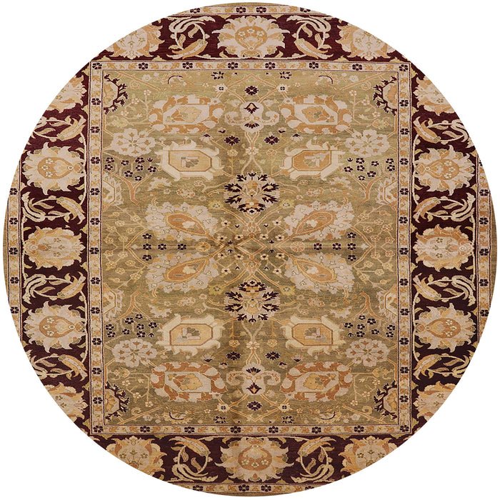 Round Machine Washable Industrial Modern Brown Sand Brown Rug, wshurb3005