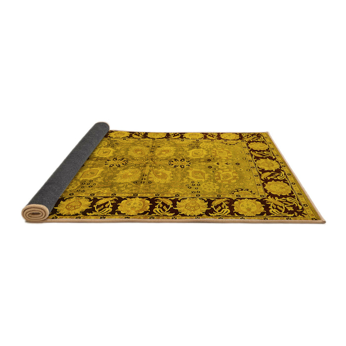 Sideview of Oriental Yellow Industrial Rug, urb3005yw