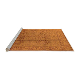 Sideview of Machine Washable Oriental Orange Industrial Area Rugs, wshurb3006org