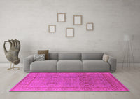 Machine Washable Oriental Pink Industrial Rug, wshurb3006pnk