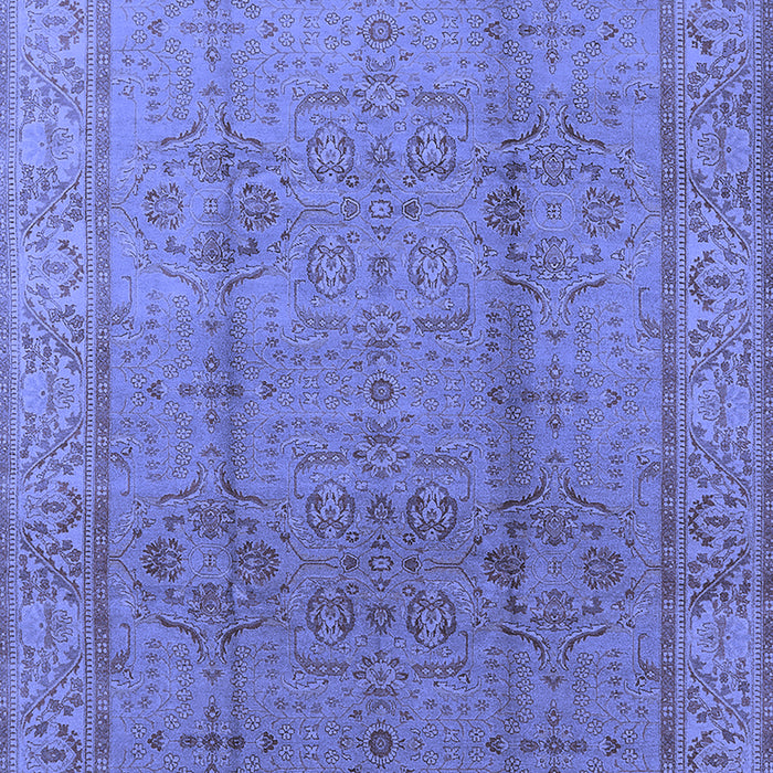 Machine Washable Oriental Blue Industrial Rug, wshurb3006blu