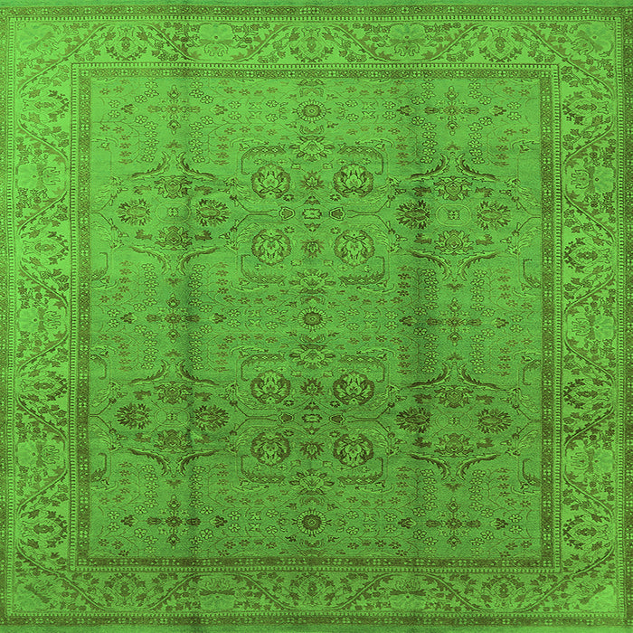 Square Oriental Green Industrial Rug, urb3006grn