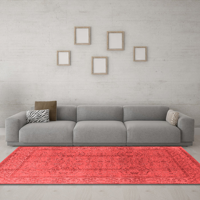Industrial Red Washable Rugs