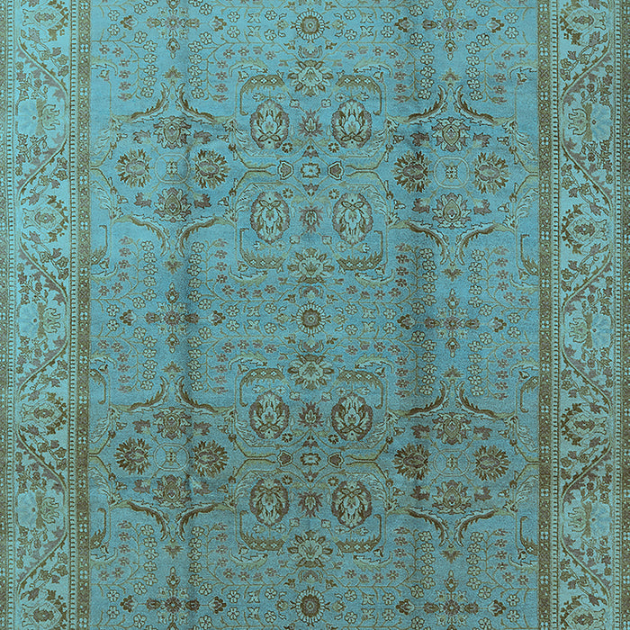 Machine Washable Oriental Light Blue Industrial Rug, wshurb3006lblu