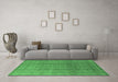 Machine Washable Oriental Emerald Green Industrial Area Rugs in a Living Room,, wshurb3006emgrn