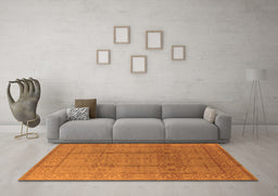Machine Washable Oriental Orange Industrial Area Rugs in a Living Room, wshurb3006org